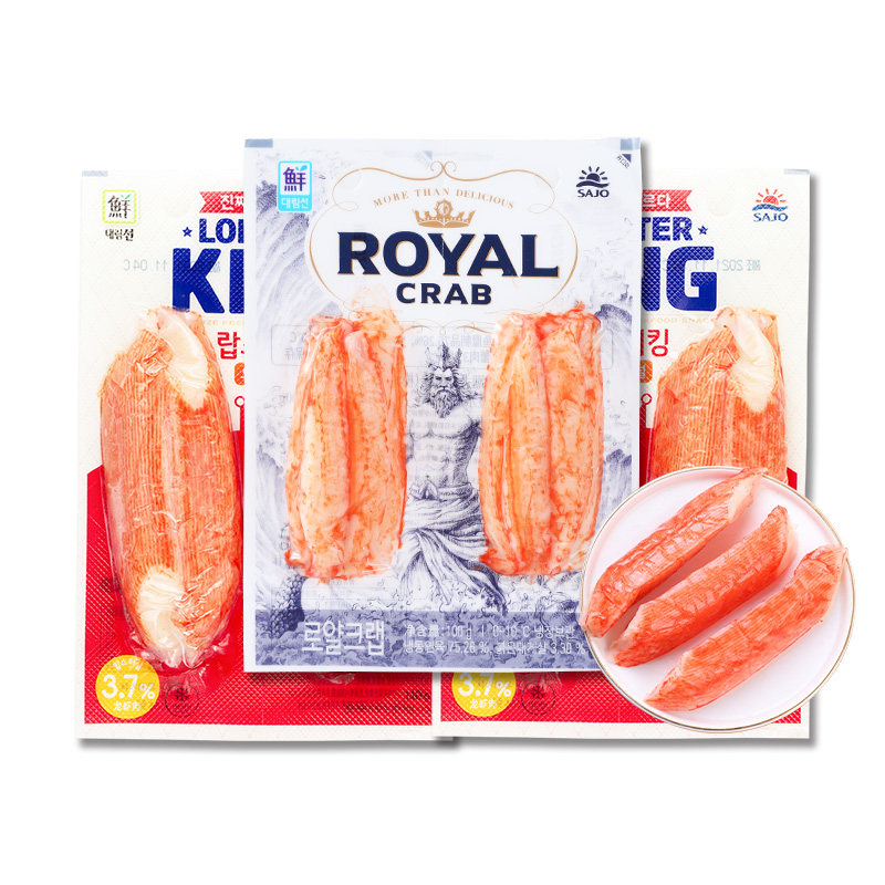 韩国进口思潮大林鳕龙虾蟹肉棒模拟手撕蟹柳蟹棒即食低脂海味零食