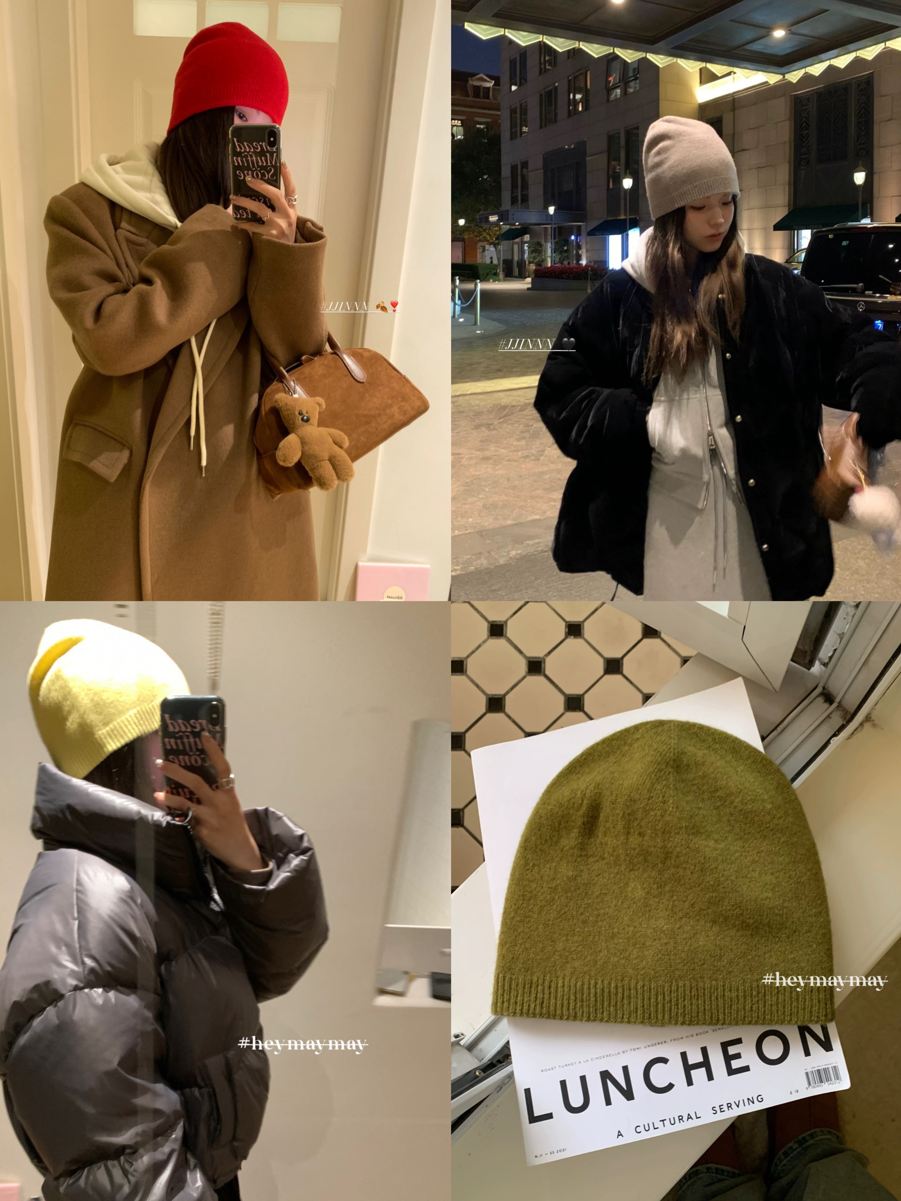heymaymay‘多伦多图书馆’纯羊毛显脸小复古套头纯色慵懒风冷帽