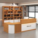 饭店吧台收银台货柜落地酒柜组合商用柜台餐饮店转角收款 前台接待