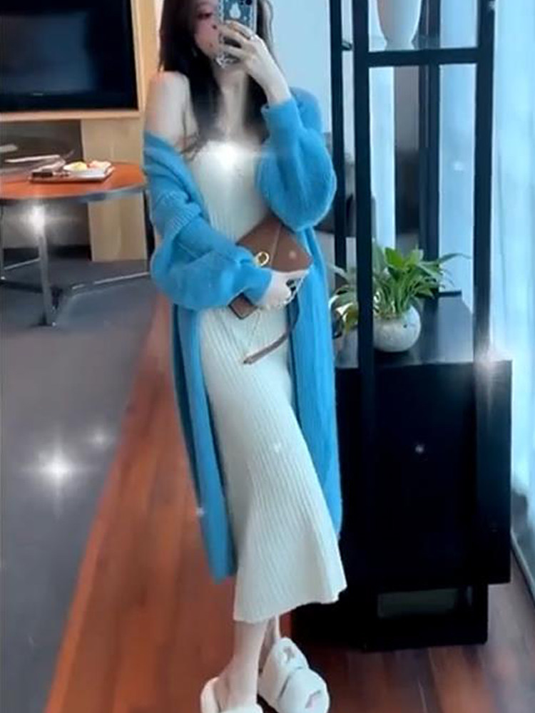 时尚针织连衣裙女2022年春秋