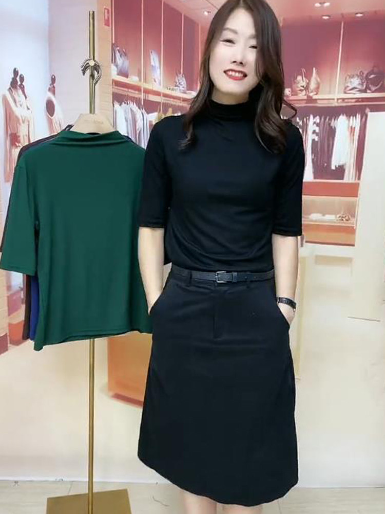 杭璐黑色减龄修身显瘦半身裙女