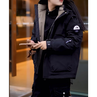 羽短款羽绒服女冬季2024年新款连帽加厚外套小个子冲锋衣登山外套