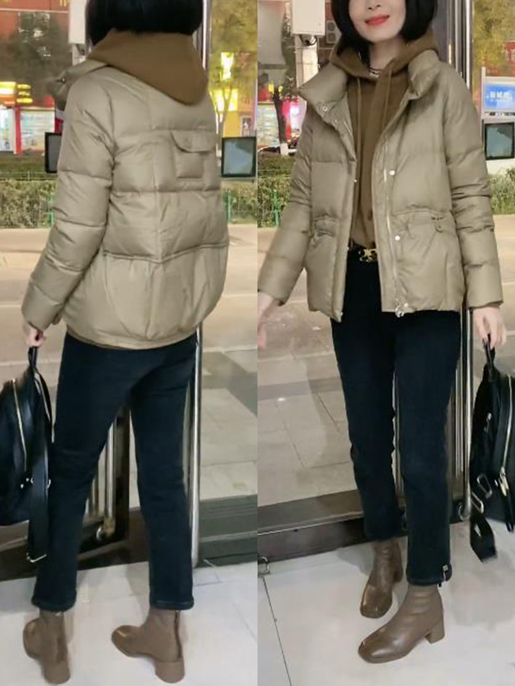 白鸭绒羽绒棉服女2022年秋冬