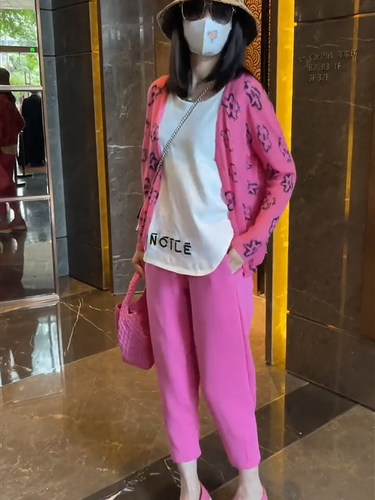 网红洋气减龄小香风开衫显瘦裤