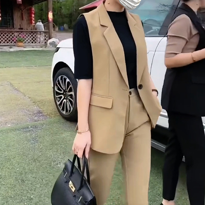 西装马甲女外套春夏季小个子宽松