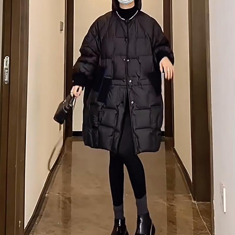 高级感时尚方格加厚羽绒服