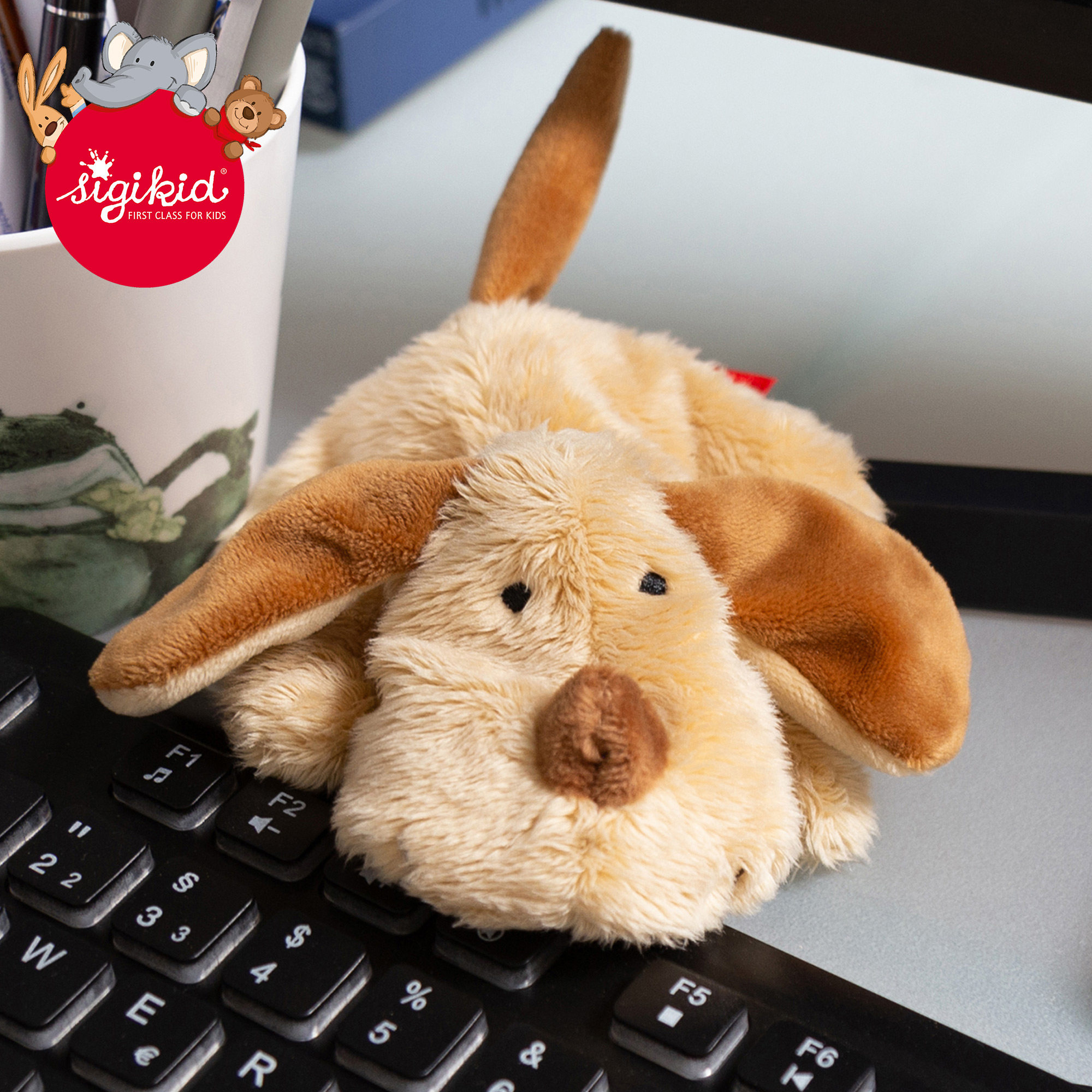 sigikid 可爱小狗玩偶呆萌解压毛绒玩具桌面趴趴公仔生日礼物