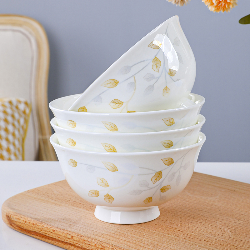 家用饭碗高脚骨瓷面碗碗防烫