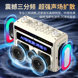 长城迷你KTV便携式蓝牙音箱AI智能歌词显示蓝牙音响户外音箱K歌套