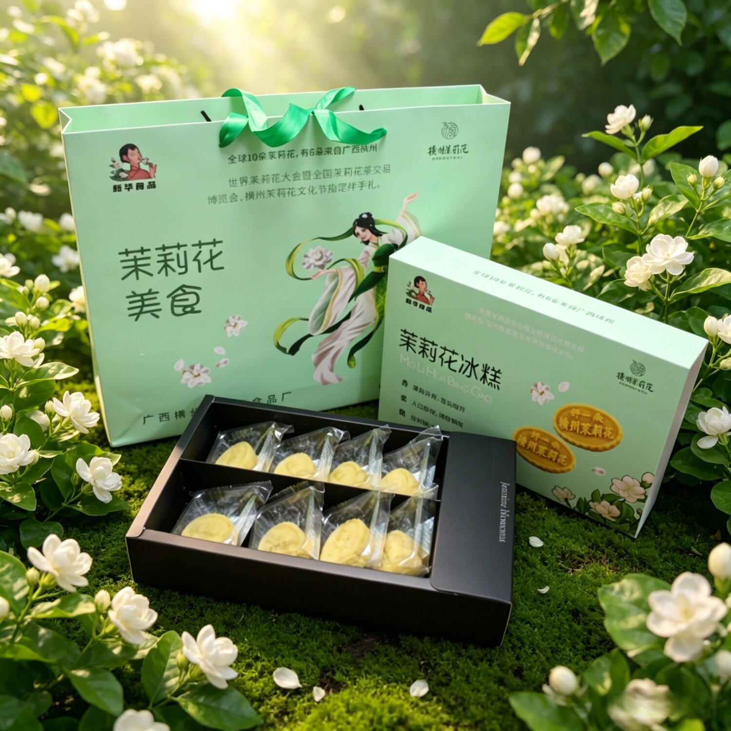 横州新华茉莉花冰糕广西特产零食小吃休闲食品绿豆糕礼盒装伴手礼