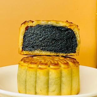 农记阿爸农国栋麻蓉纯黑芝麻纯手工老广式月饼糕点网红小吃中秋节