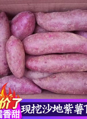 紫薯新鲜农家自种沙地红薯10斤紫罗兰蜜薯糖心甜山芋番薯蔬菜地瓜