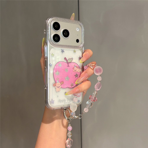 超好看鎏金星星苹果小狗适用苹果17promax手机壳iphone17pro女新款16pro链条挂绳15pro网红超火14防摔保护套