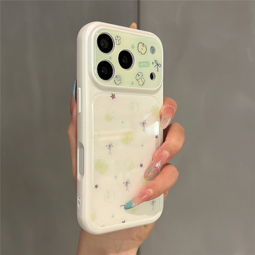 夏日小清新ins风蝴蝶结青苹果适用苹果17promax手机壳iPhone17pro秒变大视窗16pro女新款15全包防摔14保护套