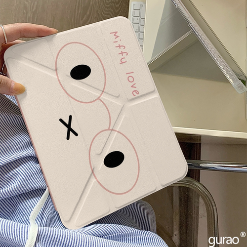 可爱软萌眼镜米菲Y+三折适用ipad11保护壳ipadair7新款ipad10笔槽air6防摔air2025苹果平板保护套pro女mini7