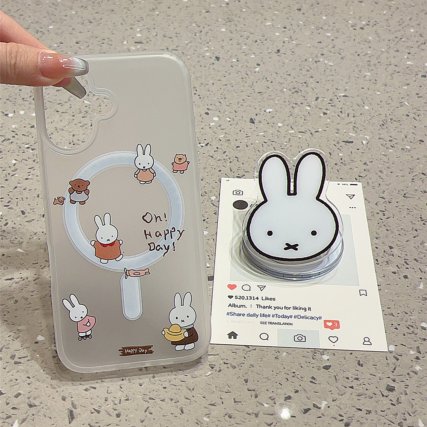 gurao 日韩卡通米菲兔磁吸支架适用苹果17promax手机壳iphone16新款15磨砂肤感14网红17pro防摔16pro保护套女