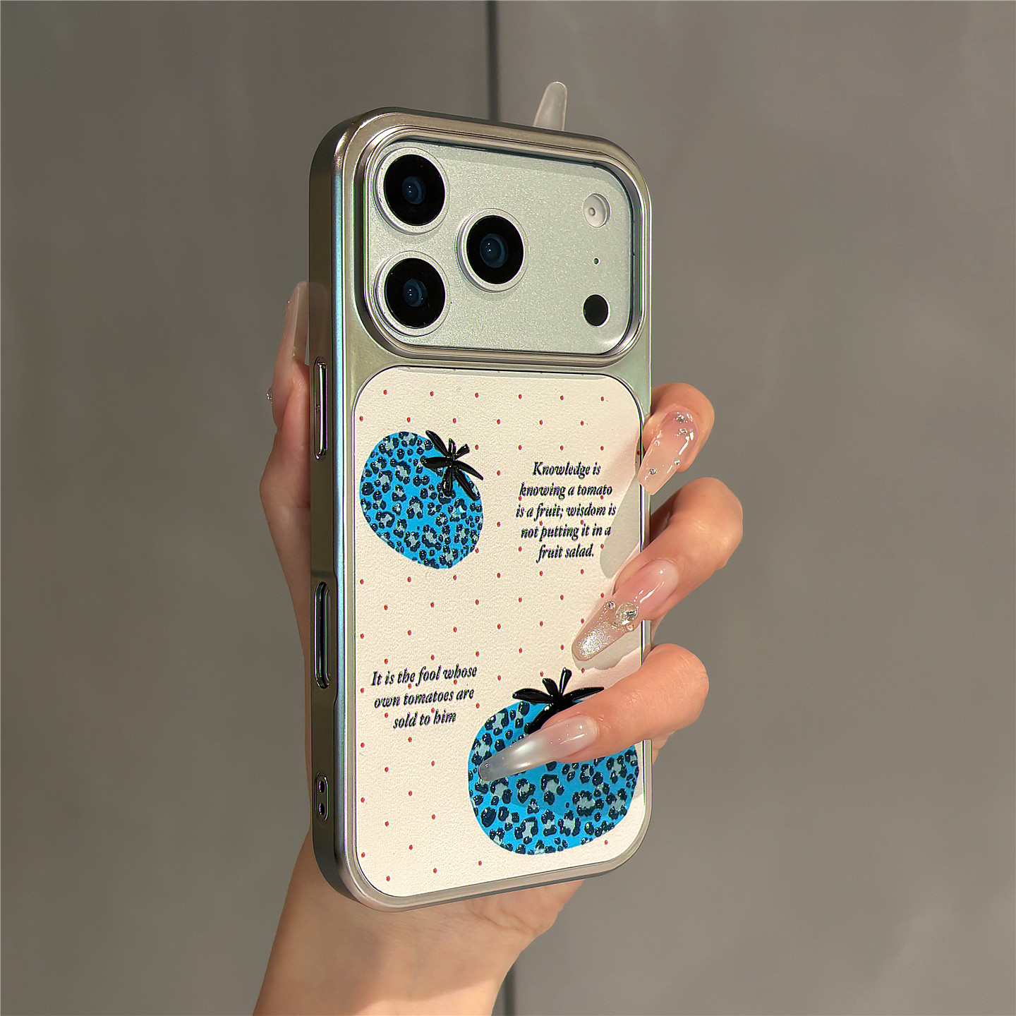 韩系ins甜酷小众卡通蓝豹纹西红柿适用苹果17promax手机壳iPhone17pro电镀滴胶6pro女新款15防摔保护套14全包,3C数码配件,手机保护套/壳,淘宝优惠券,粉丝福利购,淘宝优惠卷