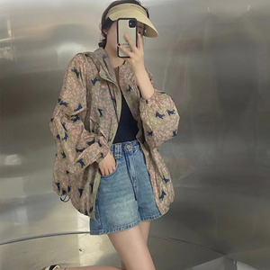 时尚印花防晒衣女款夏季2023新款欧货减龄气质防紫外线防晒服外套