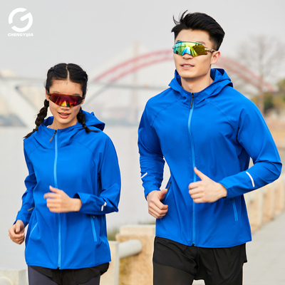 橙义家跑步运动外套男女速干防风