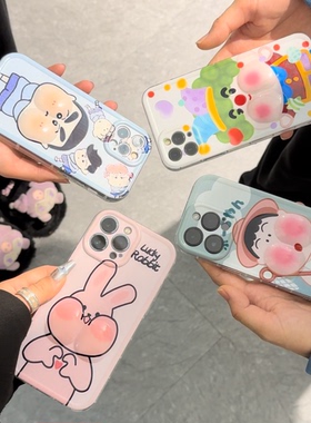 夏日草帽阿呆适用苹果15/14promax手机壳iPhone13防摔12Pro全包11减压捏捏xs可爱xr全包7/8plus防摔保护套套