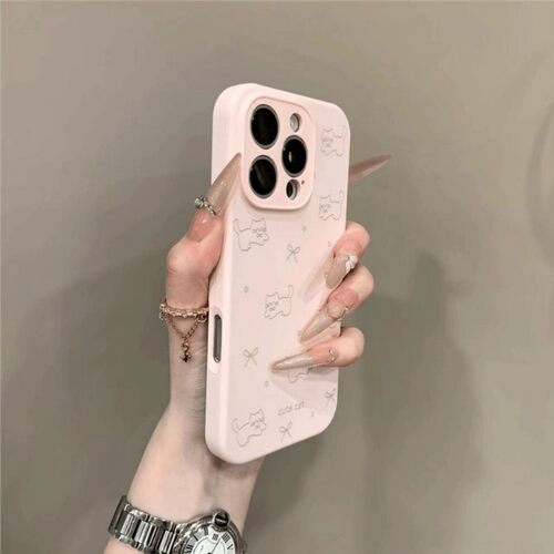 可爱蝴蝶结猫咪液态硅胶手机壳