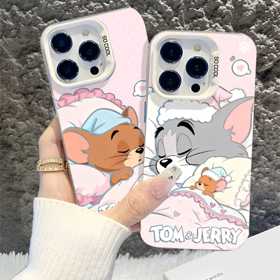 猫和老鼠适用苹果17Promax手机壳air十七六iphone16e新款15情侣14/13miniX闺蜜镭射彩银12/11高级感XS/R/MA套