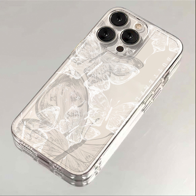 水彩少女风蝴蝶适用iphone17air16E/15promax