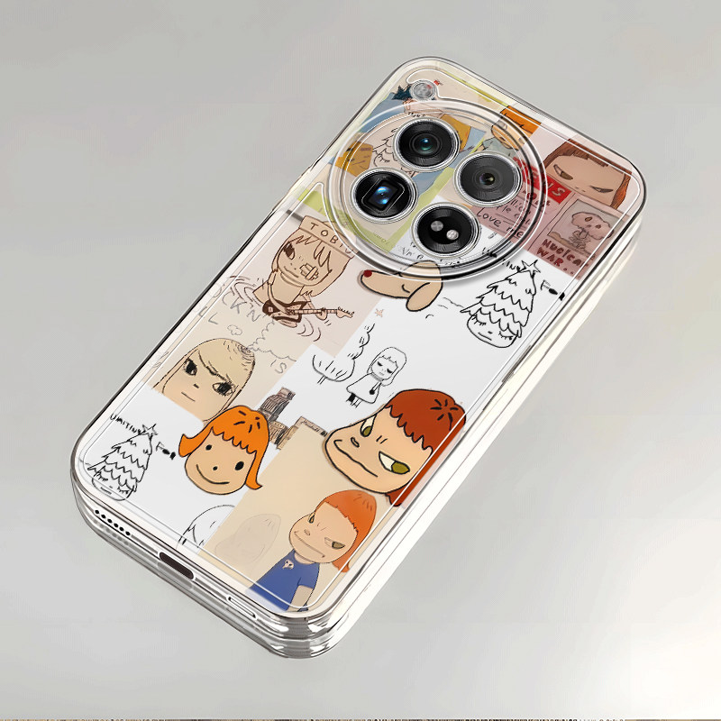 奈良美智适用一加14手机壳OPPO艺术OnePlus12插画1+加ACE2Pro1+ACE3PRO女孩2V透明3V魅族Lucky08/21/20PRO套