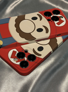 超级玛丽适用于苹果15PROMAX手机壳iPhone14/13卡通可爱12马里奥11XSMAX/XR软mini8/7/Ultra/SE2/3PLUS保护套