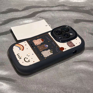 可爱12硅胶11 MAX 相框小熊适用苹果17air16e 7高级SE2 13新款 XR泡芙8 PLUS套 15PROMAX手机壳iPhone14