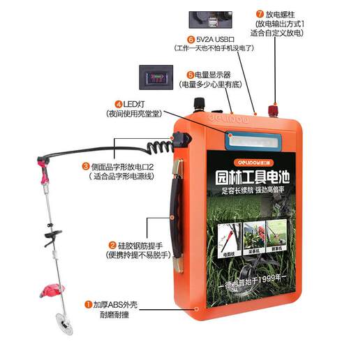 工厂货12V现草园林工具电池磷酸锂铁锂动力电池24Delipow/V采茶机
