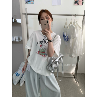 T恤1216 2026夏上新韩系汉堡kitty印花休闲短袖 奶思家NICE STUDIO