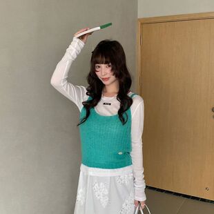 you 十三行2026春上新韩系舒适休闲外搭毛织吊带小背心2666 think