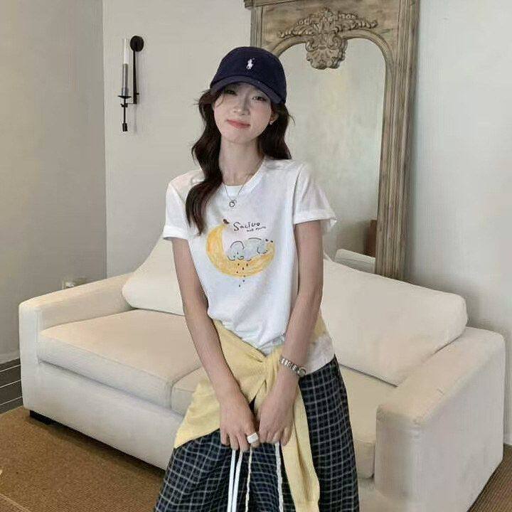 苏珊SUSAN 卡通可爱印花2026夏季新款短袖T恤休闲百搭上衣女5017S