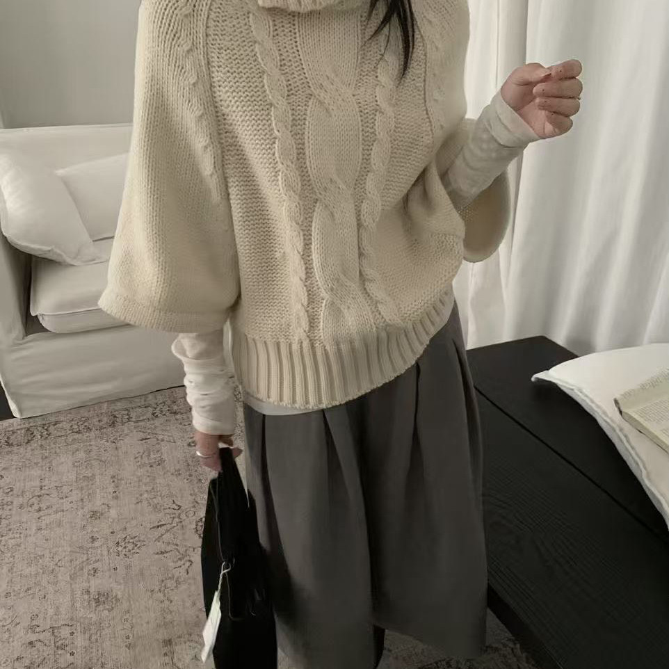 【汐柚·Seyu】正品!冬上新韩版氛围感宽松蝙蝠袖针织衫YS2-019