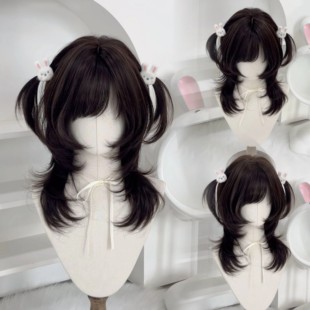 【古早贝贝】假发女日系高层次水母头直发日常Lolita锁骨发全头套