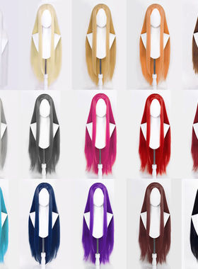 假发女万用100cm中分长直发头套多色cos毛娘造型专用长款仿真发套
