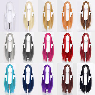 假发女万用100cm中分长直发头套多色cos毛娘造型专用长款仿真发套