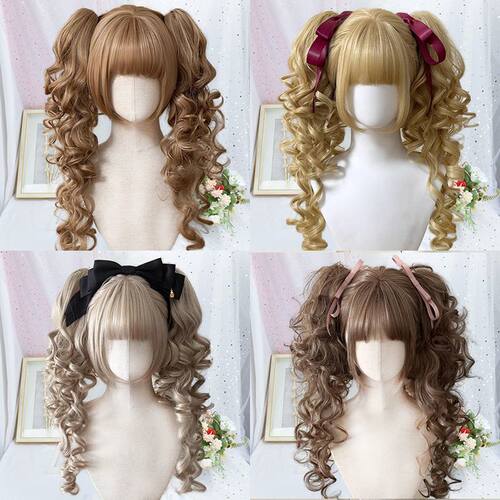 特惠lolita假发双马尾全头套古早