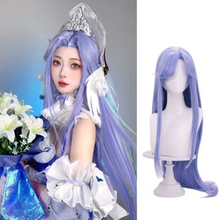 王者荣耀大乔cosplay全头套女挚爱花嫁110cm长发毛娘造型仿真发套