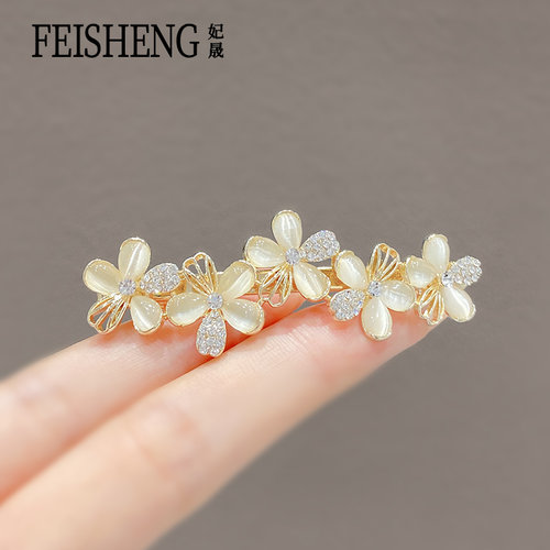 韩版弹簧夹半扎发后脑勺花朵发夹