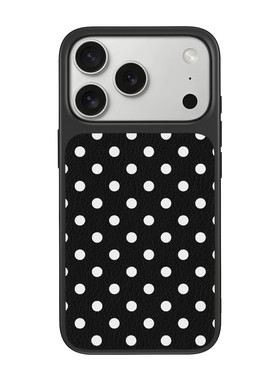 黑色波点适用iPhone16promax手机壳苹果17系列保护套14plus小米15ULTRA高级感13夏季新款12华为mate70pura80