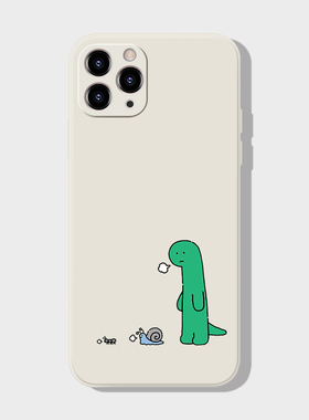 叹气小恐龙适用于iPhone16苹果14promax小米15华为p80小众可爱mate70荣耀300硅胶nova手机壳vivox200防摔oppo