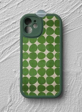 不规则石头绿色iPhone15promax苹果13华为mate60小羊皮pura70小米14新款12适用oppo荣耀100小众不撞手机壳xr