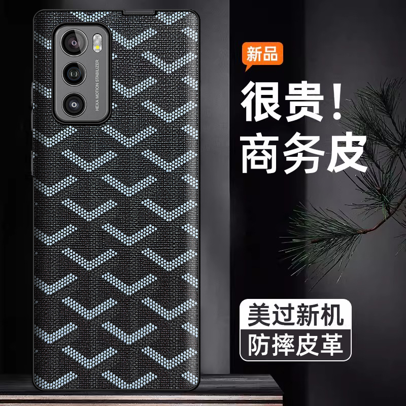 时尚gy纹理适用于LG wing旋转屏手机壳超薄皮革高级感适用于lgwing保护套防摔lg 5g旋转屏专用全包商务男女款