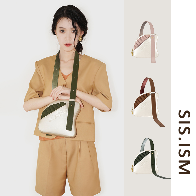 SISISM姐妹主义原创美人鱼包时尚牛皮流浪包链条单肩斜挎包高级感