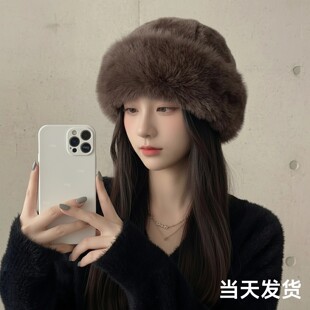 2025新款冬季帽子女秋冬加厚毛毛渔夫帽保暖时尚洋气蒙古帽显脸小