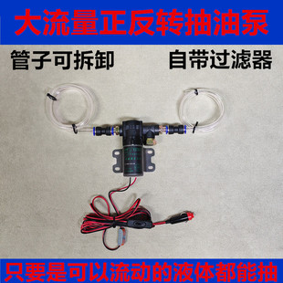 12V24v220伏大流量抽油泵正反转齿轮泵抽汽油柴油水酒精带过滤器