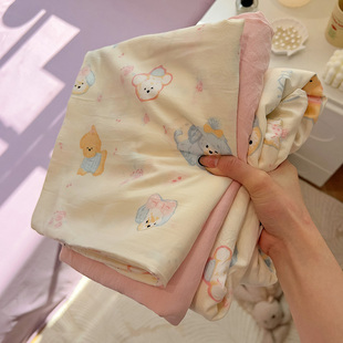 A类皱皱纱水洗棉被套单件150x200x230cm宿舍单双人被单被罩三件套