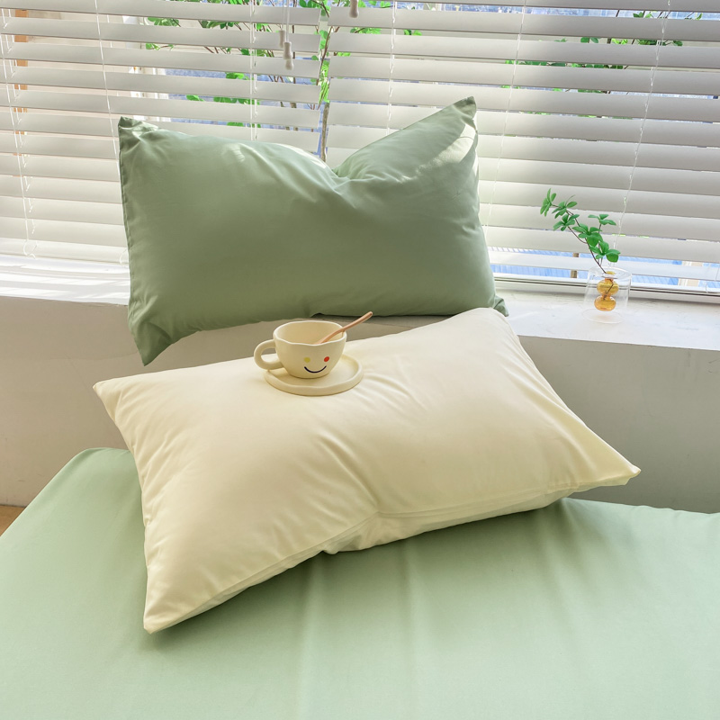 ins风糖果色枕套一对装48x74cm